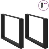  Noge za klub stolić U-oblik 2 kom Crne 60 x (42-43) cm Čelik | shoptok.hr