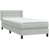 Box Spring krevet s madracem svijetlo sivi 80x220 cm samt | shoptok.hr
