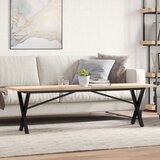  Stolić za kavu X-oblika 160x40x45,5 cm od borovine i čelik | Eponuda.com