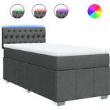 vidaXL Box spring postelja z vzmetnico temno siva 100x200 cm blago | Shoptok.si