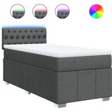vidaXL Krevet s oprugama i madracem tamnosivi 100 x 200 cm od tkanine | shoptok.hr