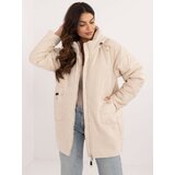 Fashion Hunters Light beige transitional jacket with shiny thread | shoptok.hr