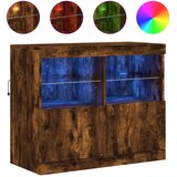  Komoda s LED svjetlima boja dimljenog hrasta 81x37x67 cm | shoptok.hr