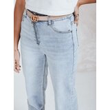 DStreet Jeansy damskie z wysokim stanem wide leg jasnoniebieskie | Shoptok.si