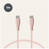 Ksix kabel za prijenos podataka, Soft, USB-C na USB-C, 1.0m, rozi | shoptok.hr