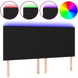 vidaXL LED posteljno vzglavje črno 180x5x118/128 cm blago | Shoptok.si