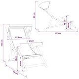  Ležaljka 2 pcs 3 Pozicija Čvrsto drvo eukaliptusa Crna - Crna 2x stolica | shoptok.hr