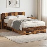  Okvir kreveta s pohranom s uzglavljem Staro drvo 120 x 190 cm | shoptok.hr