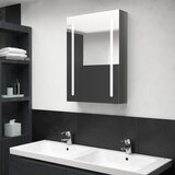 vidaXL LED kupaonski ormarić s ogledalom sjajni sivi 50 x 13 x 70 cm Cijene