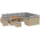  12 delni set vrtnih trosedov z blazinami Bež Poly Ratan Akacija | Shoptok.si