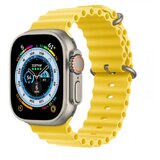 Apple watch ultra cellular, 49mm titanium case with yellow ocean band (mnhg3se/a) Cene