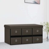  Sklopiva klupa za pohranu tamnosmeđa 76x38x38 cm umjetno platno cijene