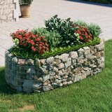 vidaXL visoka greda gabion pocinkano železo 200x100x50 cm cene