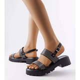  Black sandals decorated with Biloxi studs | Shoptok.si
