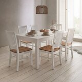 Bessagi Home jedilna miza lena, bela, 2 predala | Shoptok.si