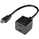 Renkforce RF-4212177 HDMI Y-adapter [1x moški konektor HDMI - 2x ženski konektor HDMI] črna pozlačeni konektorji 20.00 cm, (20427527) Cene