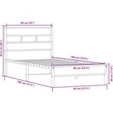 vidaXL Posteljni okvir brez vzmetnice hrast 90x190 cm inženirski les Cene