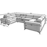 ELTAP Modra raztegljiva/s prostorom za shranjevanje kotna sedežna garnitura (desni kot/v obliki črke "U") Louis – | Shoptok.si