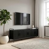  TV ormar 146 x 33 x 50 cm Crni hrast Konstruirano drvo Cijene