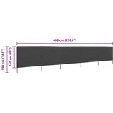  Vjetrobran s 5 panela od tkanine 600 x 160 cm antracit | shoptok.hr