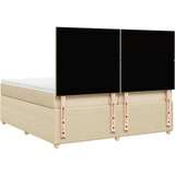  Krevet s oprugama i madracem krem 200 x 200 cm od tkanine | shoptok.hr