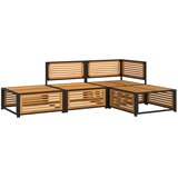  4-dijelni set vrtnih sofa s jastucima masivno bagremovo drvo Smeđa | Shoptok.si
