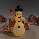 vidaXL Božićni snjegović na napuhavanje s LED svjetlima 1000 cm
