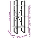 vidaXL ormarić za knjige s 3 razine crni 40 x 30 x 105 cm od borovine | shoptok.hr