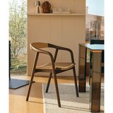 Kave Home Jedilni stol z nasloni za roke v temni naravni barvi Derile – | Shoptok.si