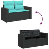  Vrtna garnitura - 6-dijelni set vrtnih sofa s jastucima crni od poliratana bagrem - Crna 1 | shoptok.hr