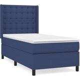  Krevet s oprugama i madracem plavi 100 x 200 cm od tkanine | shoptok.hr