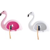 Generic Cute Flamingo stensko držalo za zobno ščetko za kopalnico s tušem, 2 paketa (roza + bela), (21126293) Cene
