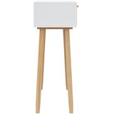 The Living Store Konzolni stol bijeli 80x30x75 cm od borovine i prirodnog ratana | shoptok.hr