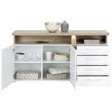 Hom`in komoda, bela, barve hrasta | Shoptok.si