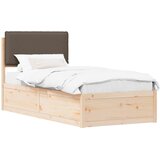  Krevetni okvir s tapiciranim uzglavljem Sivo-smeđa 90 x 190 cm | shoptok.hr