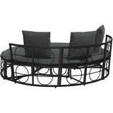 vidaXL Zunanja lounge postelja brez baldahina Black Poly Rattan | Shoptok.si