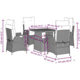  5-dijelni vrtni blagovaonski set sivi od poliratana | shoptok.hr