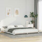 vidaXL Posteljni okvir Bela 200 x 200 cm Trdna borovina | Shoptok.si