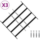  Sigurnosna rešetka za prozore s 4 poprečne šipke 3 pcs 43-74 cm | shoptok.hr