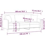  Trosjed s ukrasnim jastucima crni 180 cm od tkanine | shoptok.hr