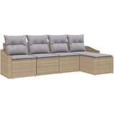  Vrtni kauč set Set od 5 Bež Siva Ratan Poliester Vrtni kauč | shoptok.hr