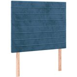  Posteljno vzglavje temno modro 100x5x118/128 cm žamet | Shoptok.si