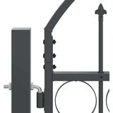 vidaXL Vrata Ograde za Vrt s Arhivnim Vrh Siva 500 x 100 cm Čelik | shoptok.hr