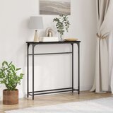 Konzola Crni hrast Metalni okvir MDF ploča Kompaktno Izdržljivo | shoptok.hr