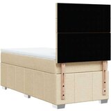 vidaXL Box spring postelja z vzmetnico krem 90x200 cm blago, (21291346) | Shoptok.si
