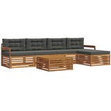  Set vanjskih sofa 6 kom. Prirodna i antracit | shoptok.hr