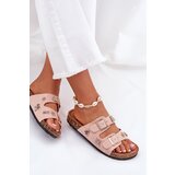 Boto Women's sandals on cork sole with buckles and embellishments light pink Efadelis | shoptok.hr