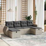  6-dijelni set vrtnih sofa od poliratana s jastucima svjetlosivi | shoptok.hr