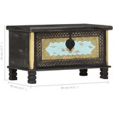 vidaXL Skrinja za shranjevanje črna 80x40x45 cm trden mangov les | Shoptok.si