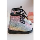 Boto Kids Sparkly Furry Lined Boots with Zipper Multicolor Saussa | Shoptok.si